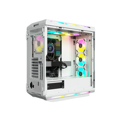 CORSAIR iCUE 5000T RGB Tempered Glass Mid-Tower ATX PC Case — White