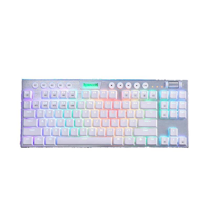 REDRAGON HORUS 87KEY RGB LED SUPER-SLIM ALU FRAME - White