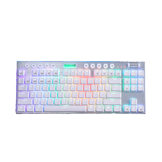 REDRAGON HORUS 87KEY RGB LED SUPER-SLIM ALU FRAME - White