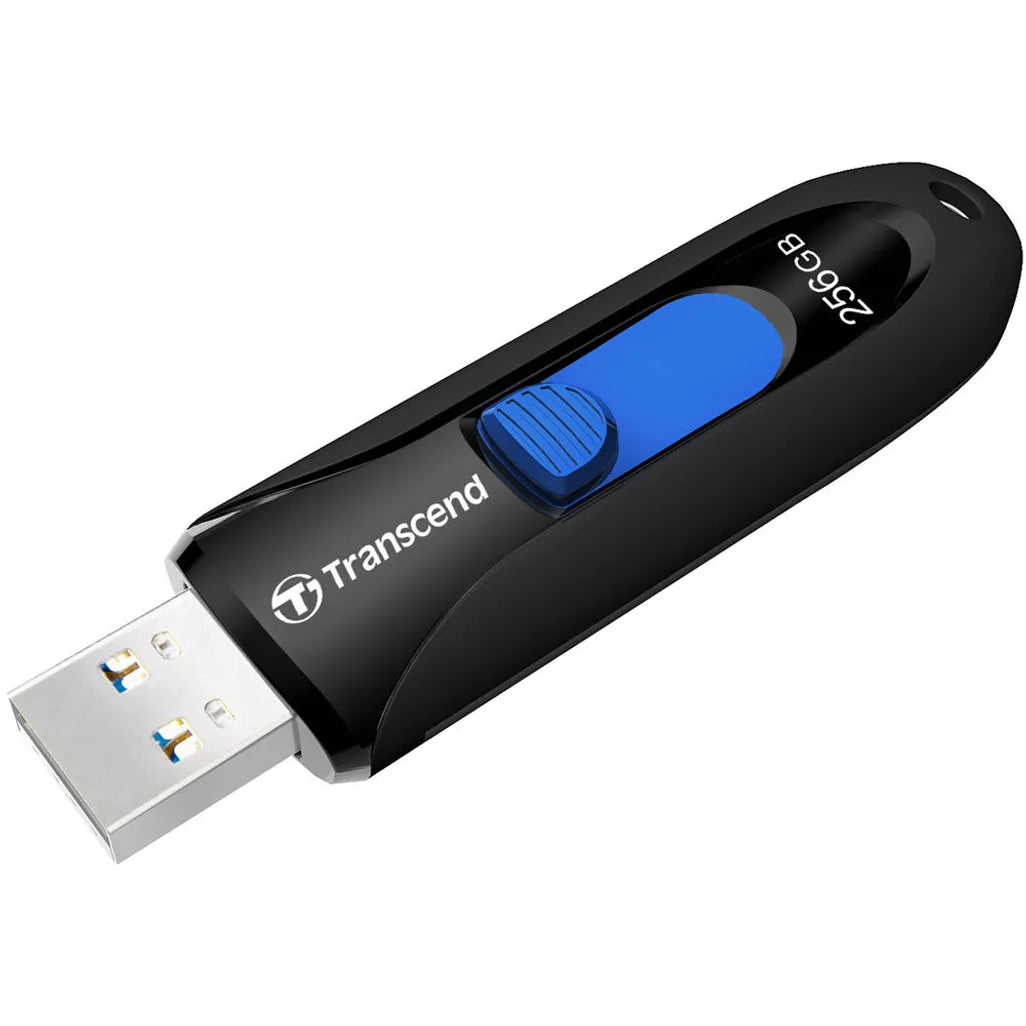 Transcend 256 GB JF790 USB 3.1 Gen 1 Capless Flash Drive Black And Blue