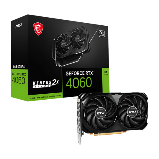 MSI Nvidia GeForce RTX 4060 Ventus 2x Black 8G GDDR6X 128-BIT Graphics Card